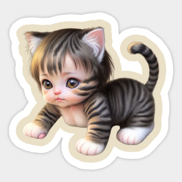 cute girl cat Sticker by Mcvipa⭐⭐⭐⭐⭐